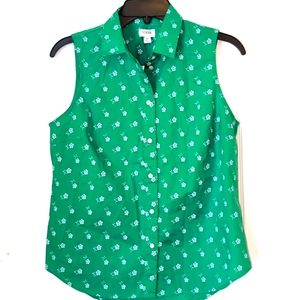 J. Crew Sleeveless  Poplin Floral Blouse .Size Small. NWT. $59